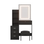 Dressing Table Vanity Desk Set Stool Led Black
