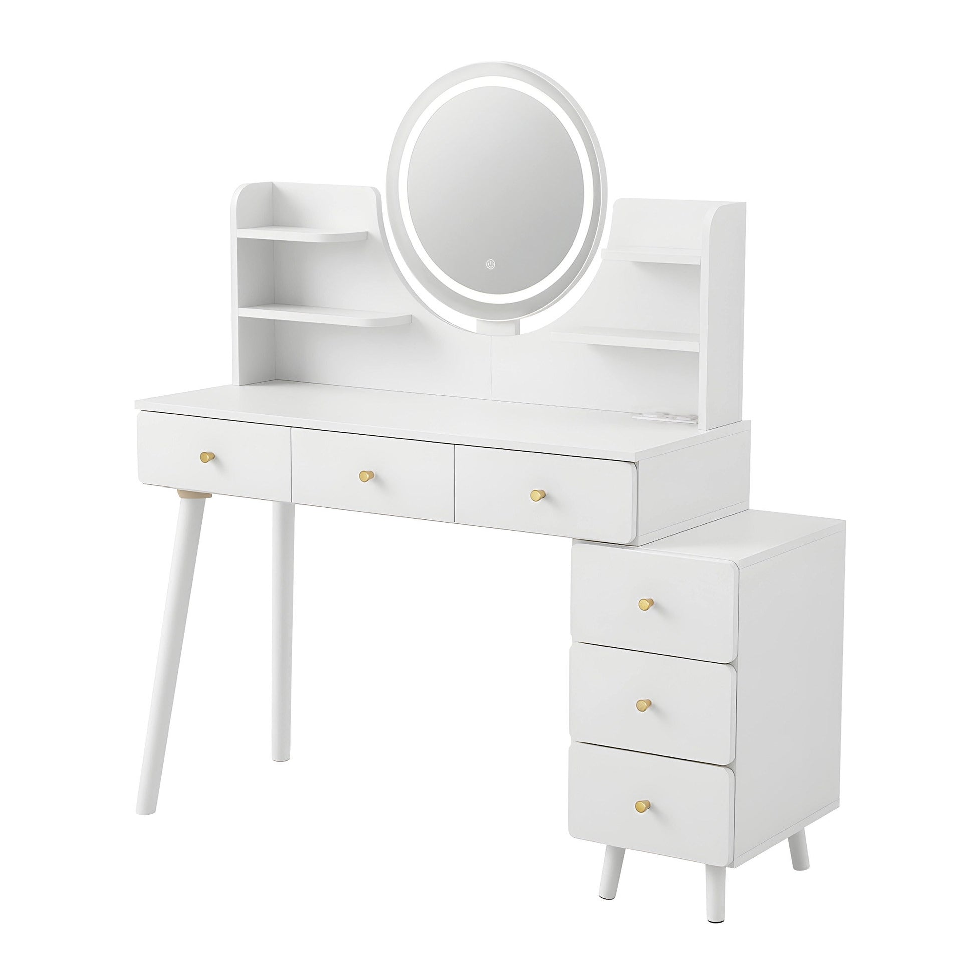 LED Vanity Dressing Table Charging Station White | HomeAndLiving