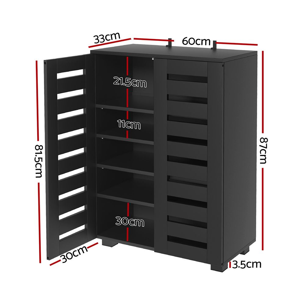 Shoe Rack Storage Cabinet 20 Pairs 5-tier Black Alster - 3