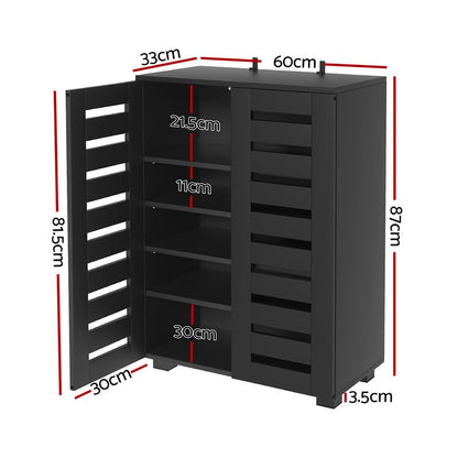 Shoe Rack Storage Cabinet 20 Pairs 5-tier Black Alster - 3