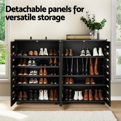 Shoe Rack Storage Cabinet 20 Pairs 5-tier Black Alster - 5