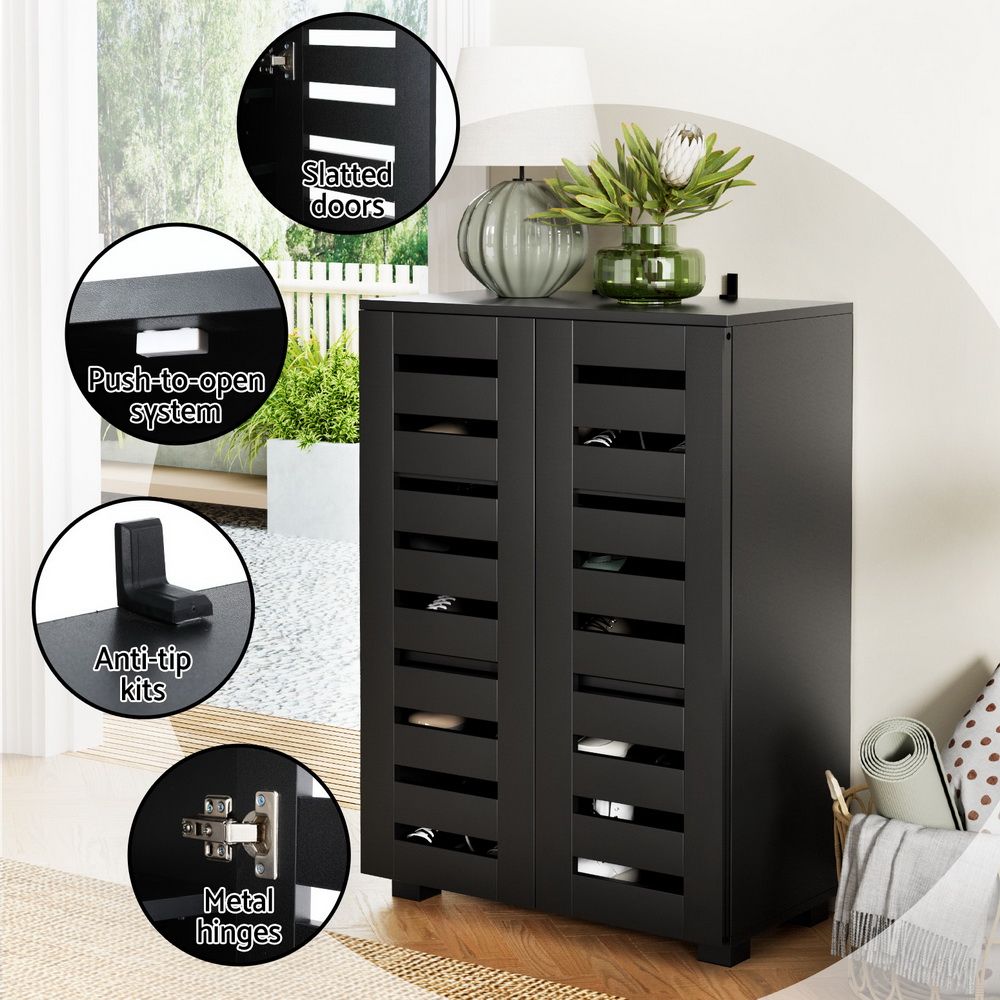 Shoe Rack Storage Cabinet 20 Pairs 5-tier Black Alster - 6