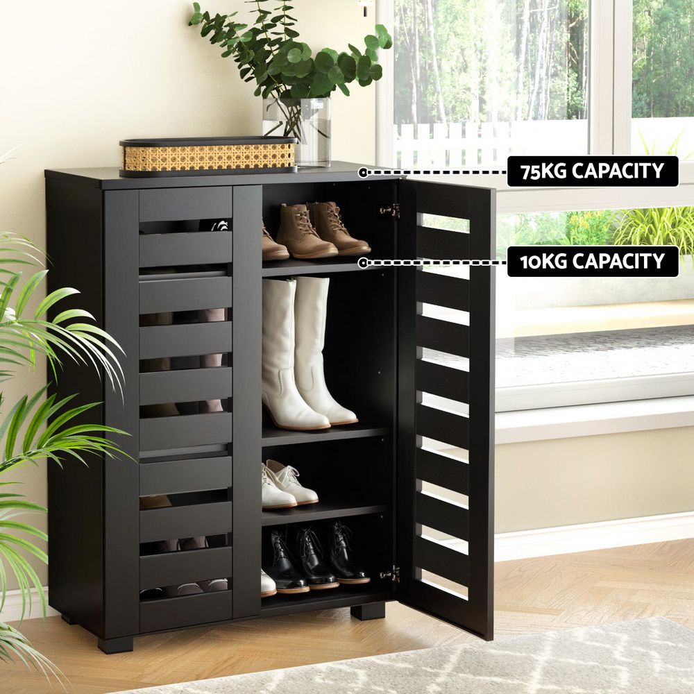 Shoe Rack Storage Cabinet 20 Pairs 5-tier Black Alster - 7