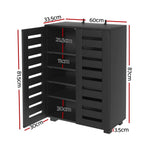 Shoe Rack Storage Cabinet 20 Pairs 5-tier Black Alster