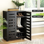 Shoe Rack Storage Cabinet 20 Pairs 5-tier Black Alster