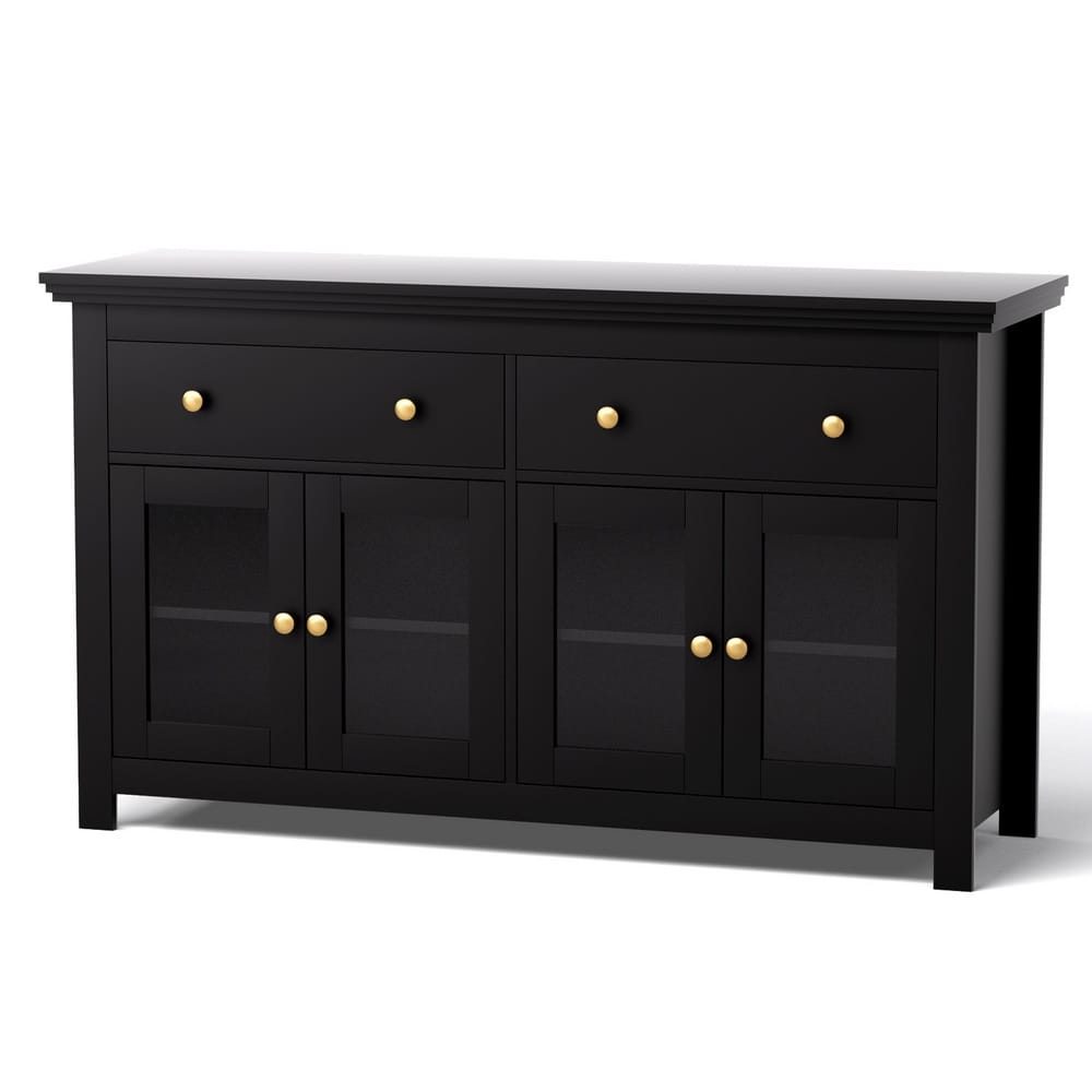 Black Storage Sideboard Cabinet 130x40x75cm