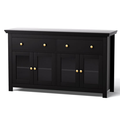 Black Storage Sideboard Cabinet 130x40x75cm