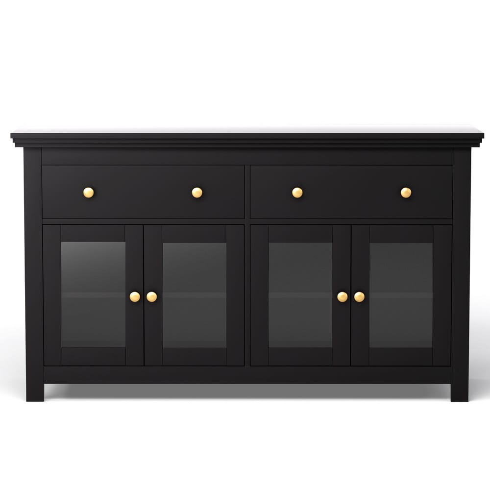 Black Storage Sideboard Cabinet 130x40x75cm