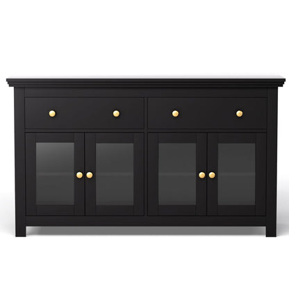 Black Storage Sideboard Cabinet 130x40x75cm