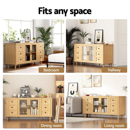 Pine Buffet Storage Cabinet 150x40x70cm