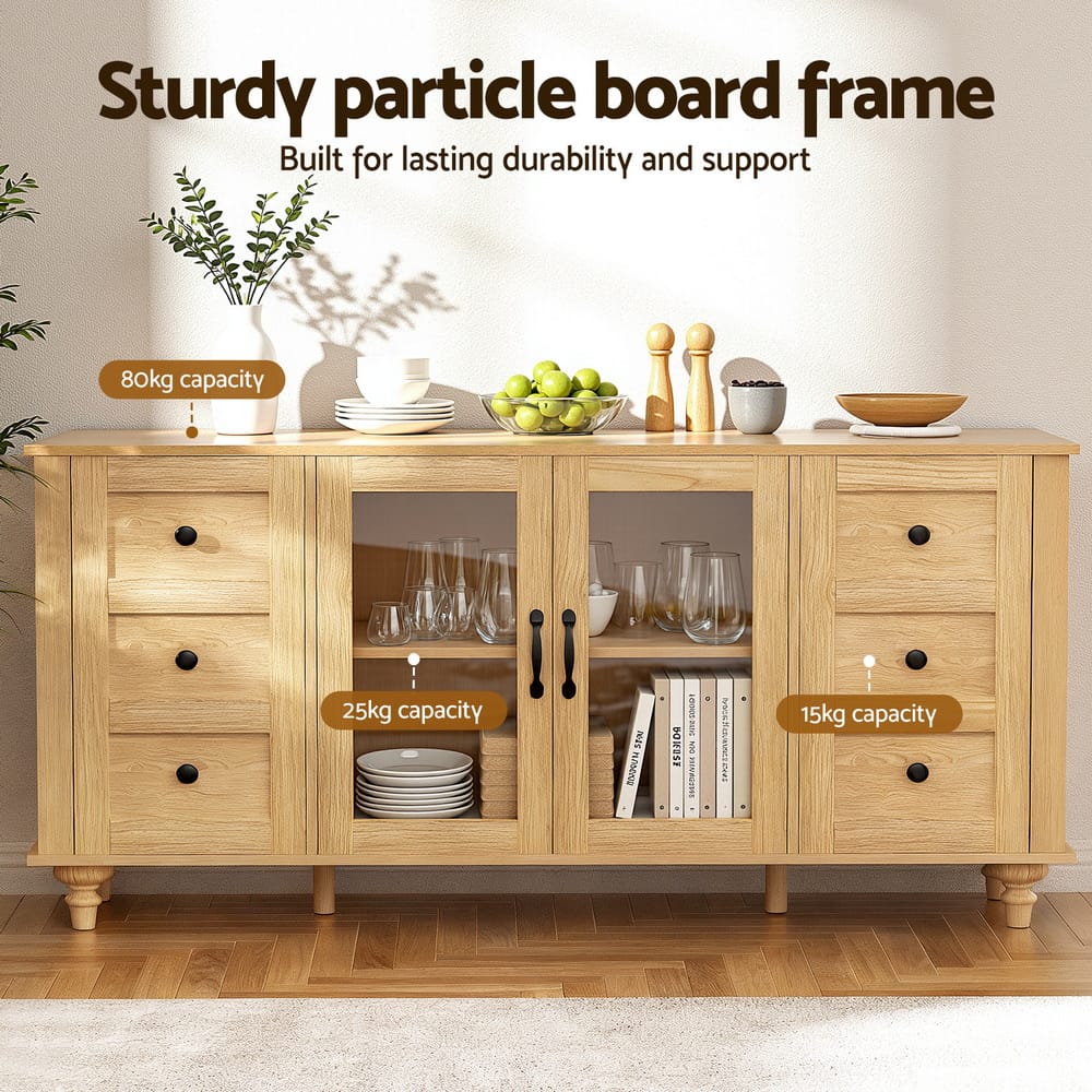 Pine Buffet Storage Cabinet 150x40x70cm