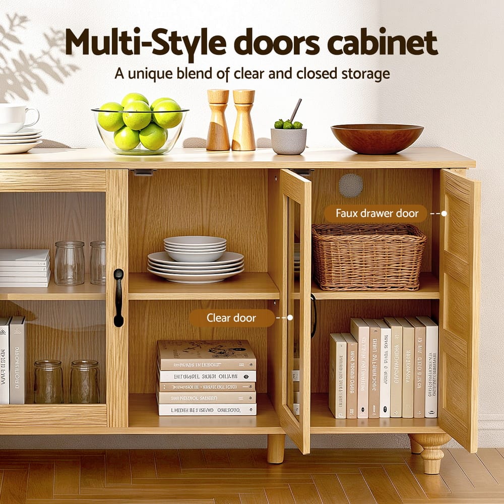 Pine Buffet Storage Cabinet 150x40x70cm
