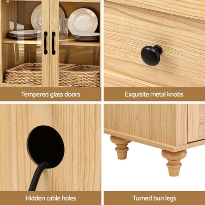 Pine Buffet Storage Cabinet 150x40x70cm