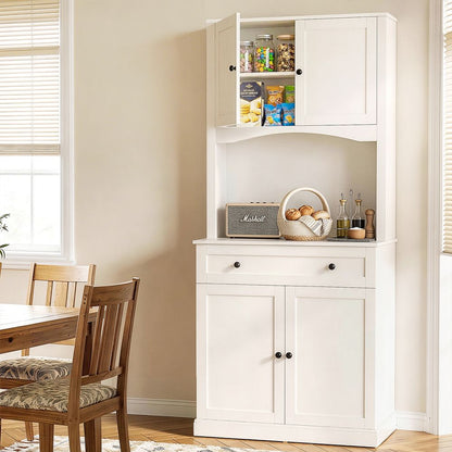 Buffet Sideboard Cabinet Cupboard Pantry Storage Shelves Hutch White
