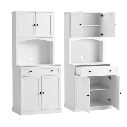 White Buffet Sideboard Cabinet Set of 2 | HomeAndLiving - 2