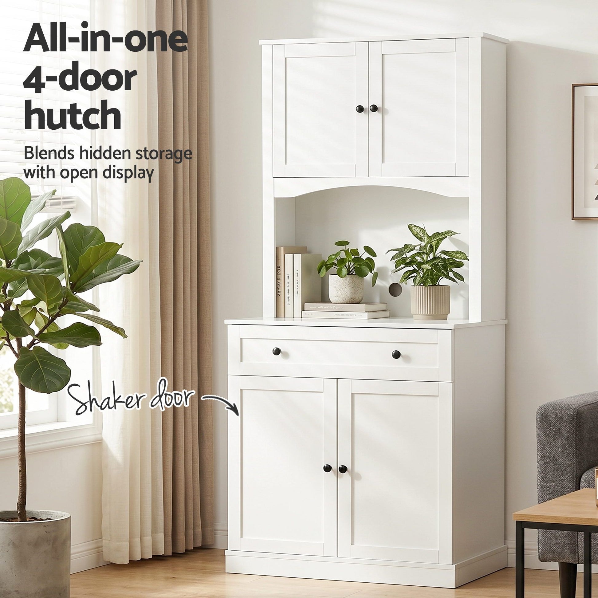 White Buffet Sideboard Cabinet Set of 2 | HomeAndLiving - 6