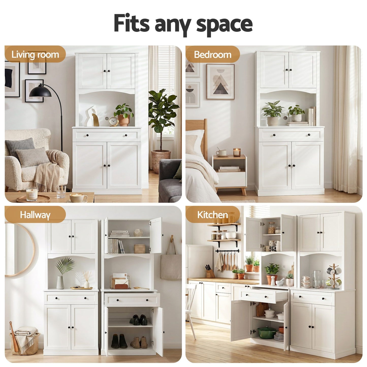 White Buffet Sideboard Cabinet Set of 2 | HomeAndLiving - 9