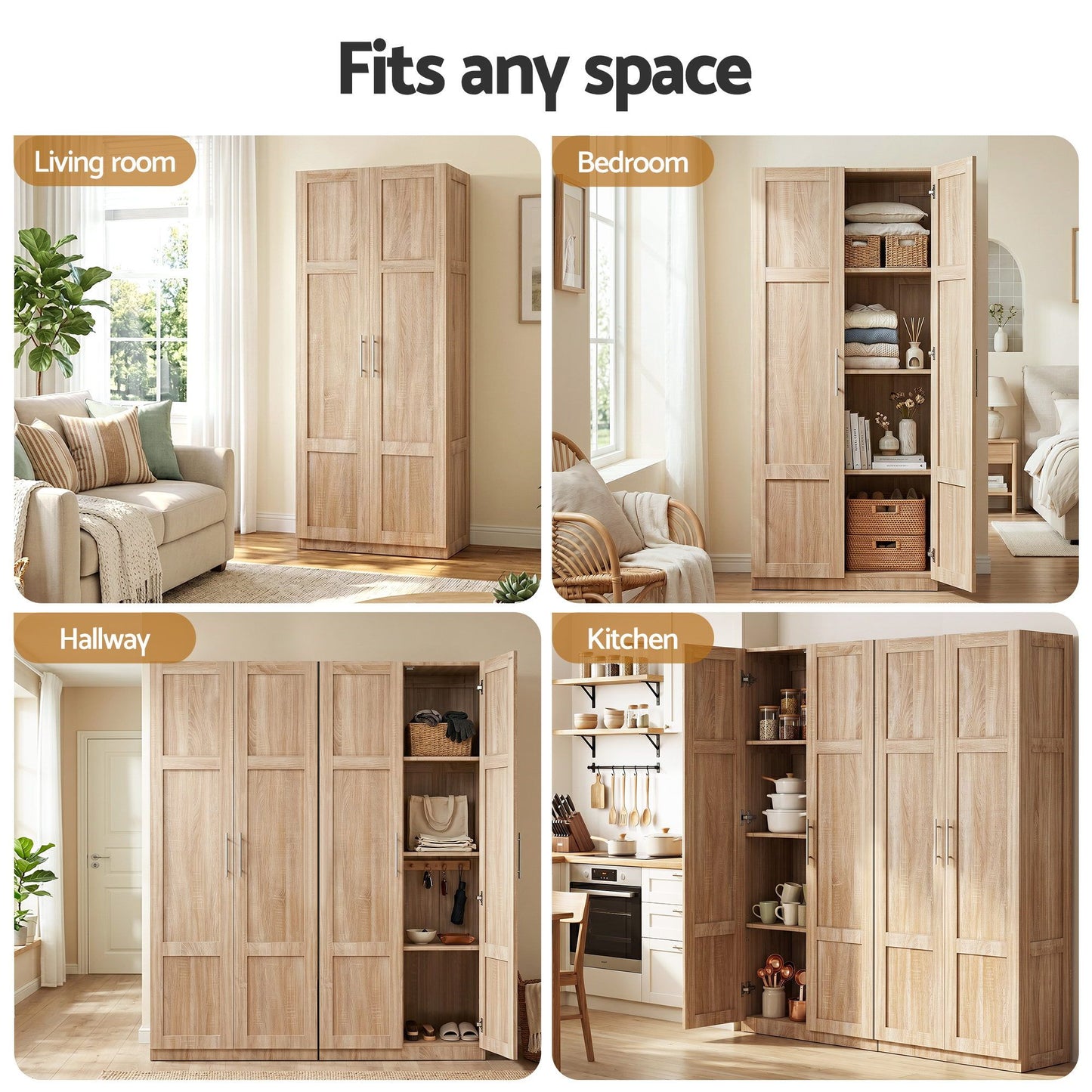 Pine Buffet Sideboard Cabinet Set of 2 | HomeAndLiving - 9