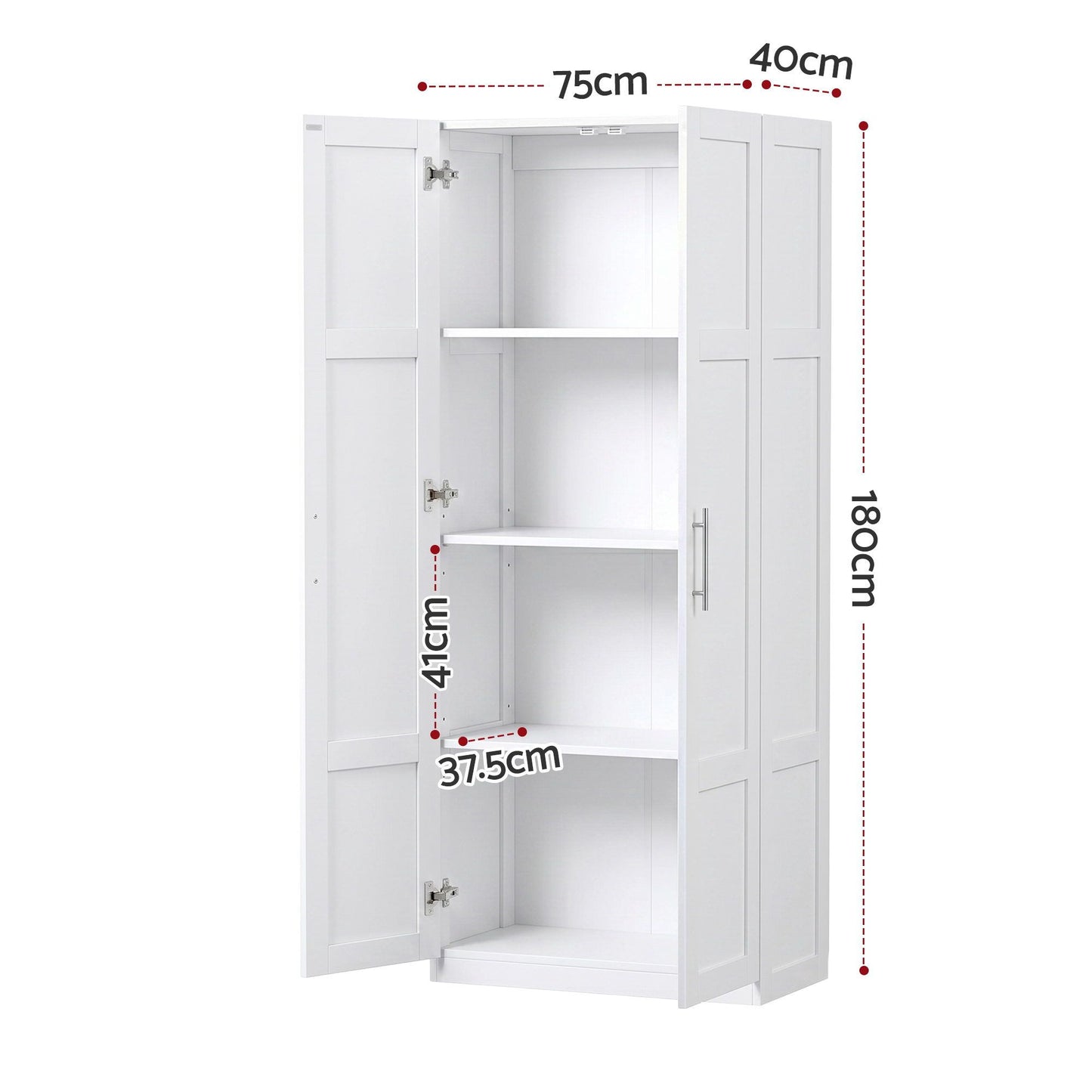 Buffet Sideboard Cabinet Set of 2 White | HomeAndLiving - 4
