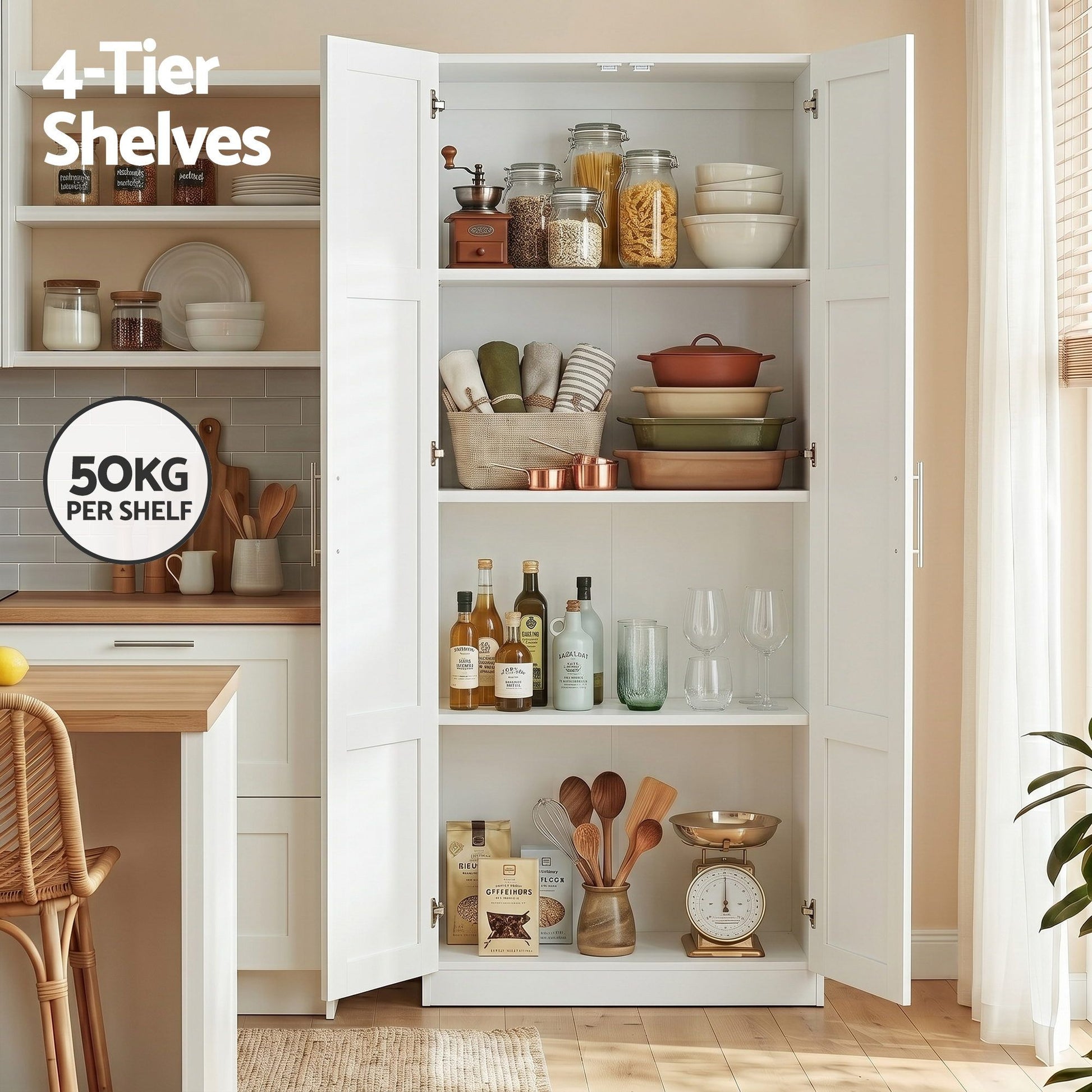 Buffet Sideboard Cabinet Set of 2 White | HomeAndLiving