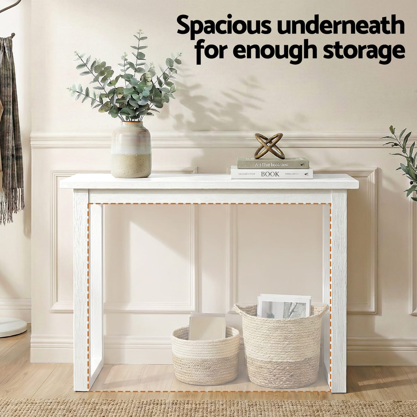 White Console Table 110cm 110x32x75cm