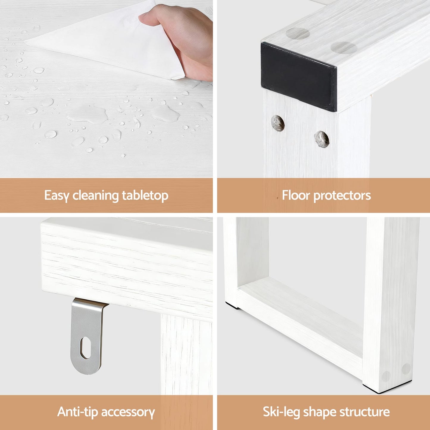 White Console Table 110cm 110x32x75cm