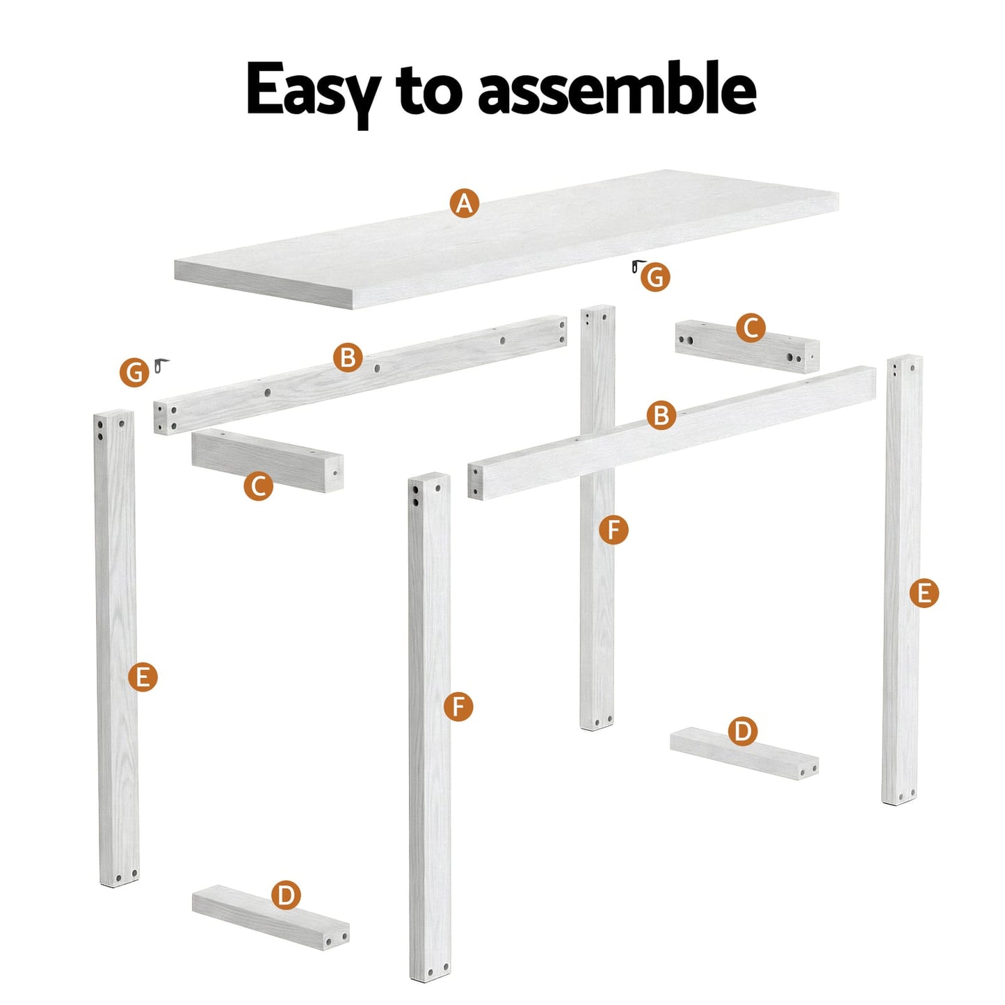 White Console Table 110cm 110x32x75cm