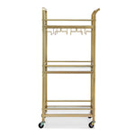 Kitchen Island Cart Trolley Rolling Serving Storage Wine Glass 43Cm