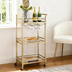 Kitchen Island Cart Trolley Rolling Serving Storage Wine Glass 43Cm
