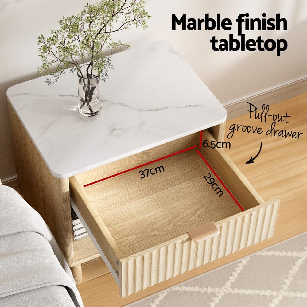 Pine Bedside Table Nightstand 48x35x47cm