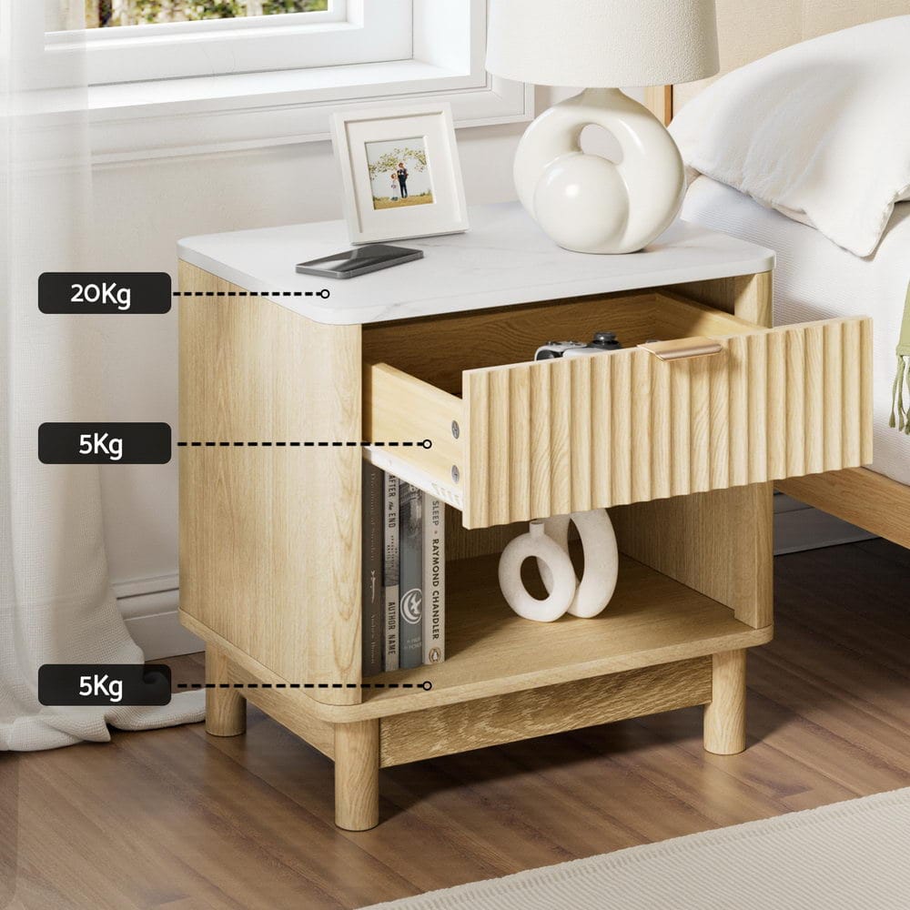 Pine Bedside Table Nightstand 48x35x47cm