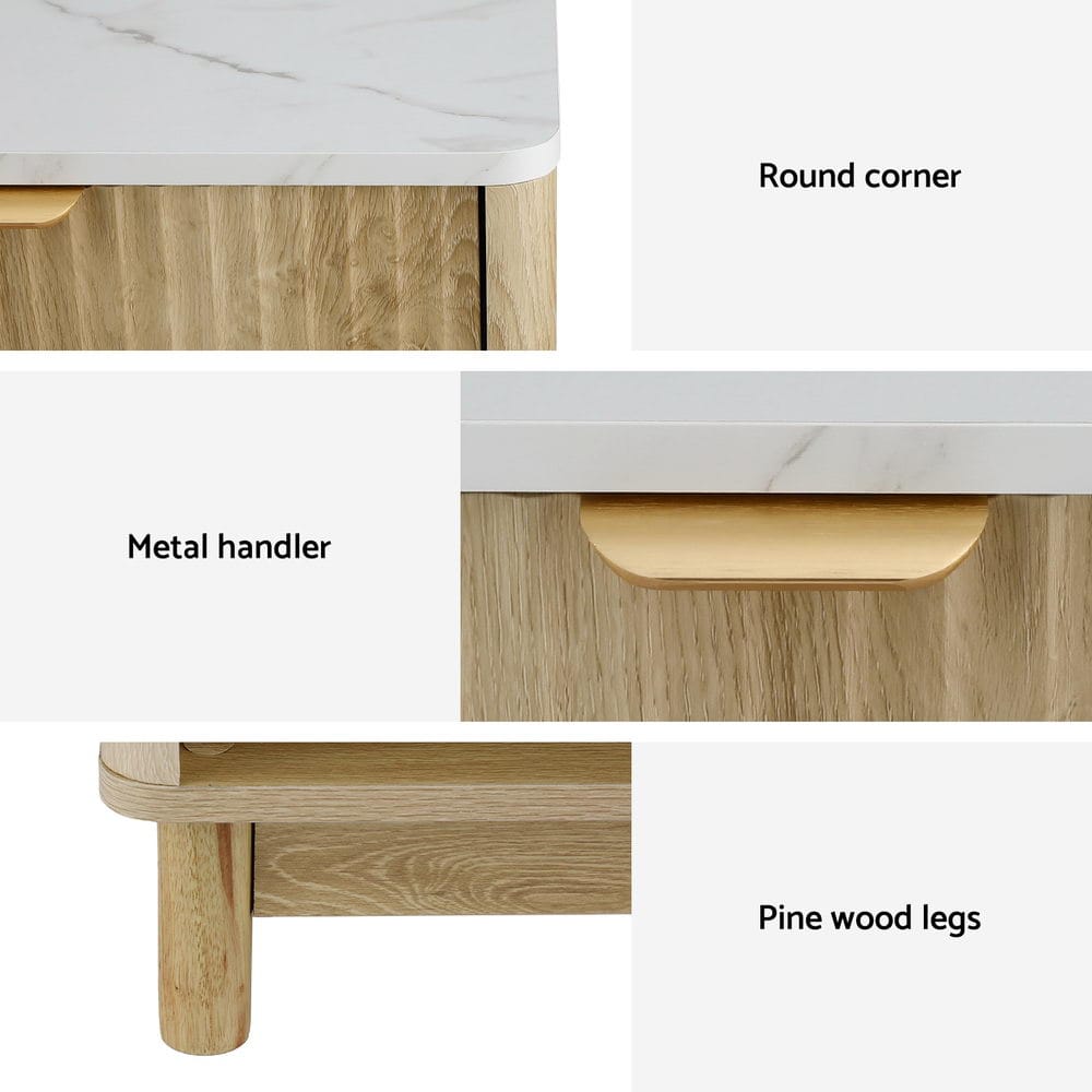 Pine Bedside Table Nightstand 48x35x47cm