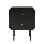 Bedside Table 2 Drawers Black Nightstand | HomeAndLiving