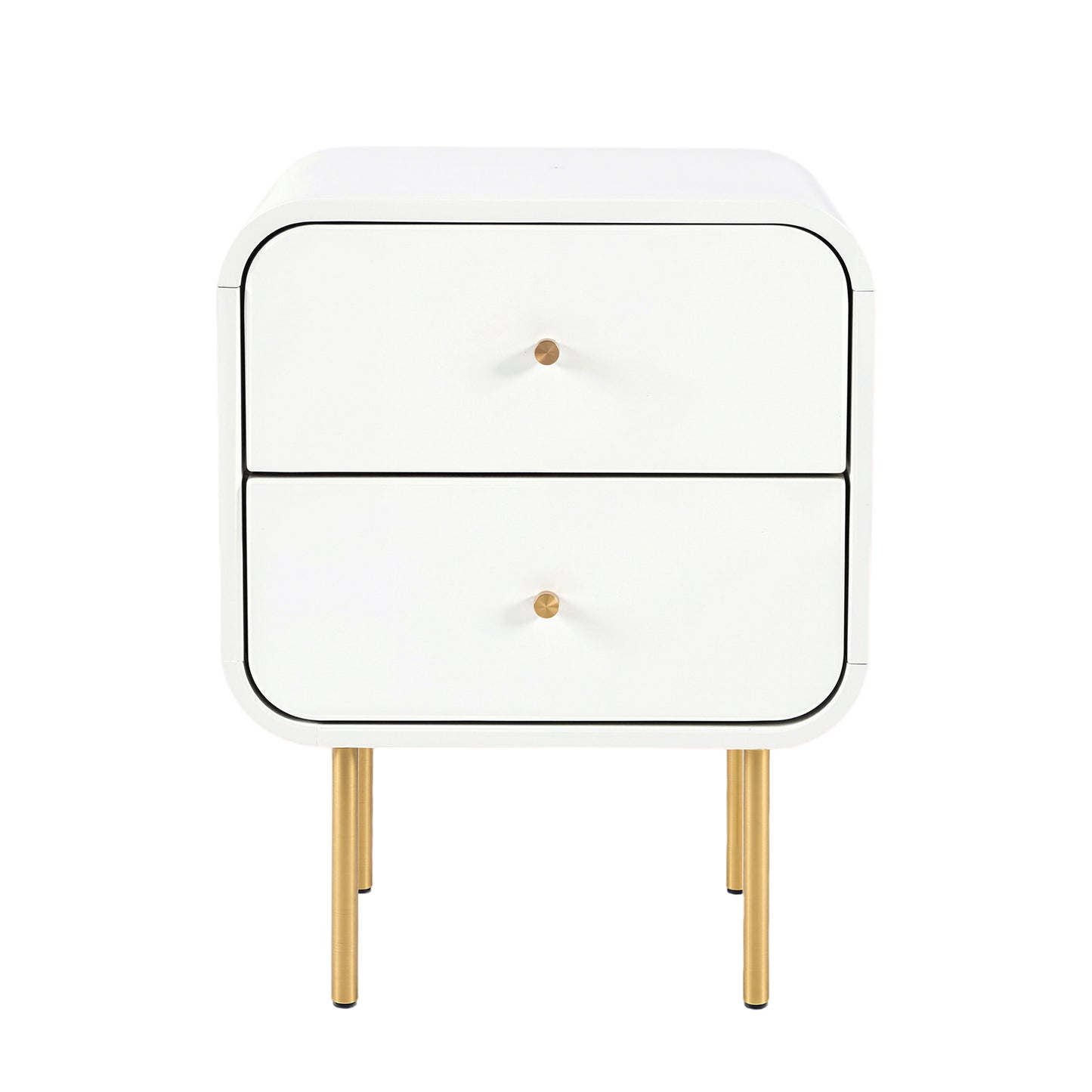 Bedside Table 2 Drawers White Nightstand | HomeAndLiving