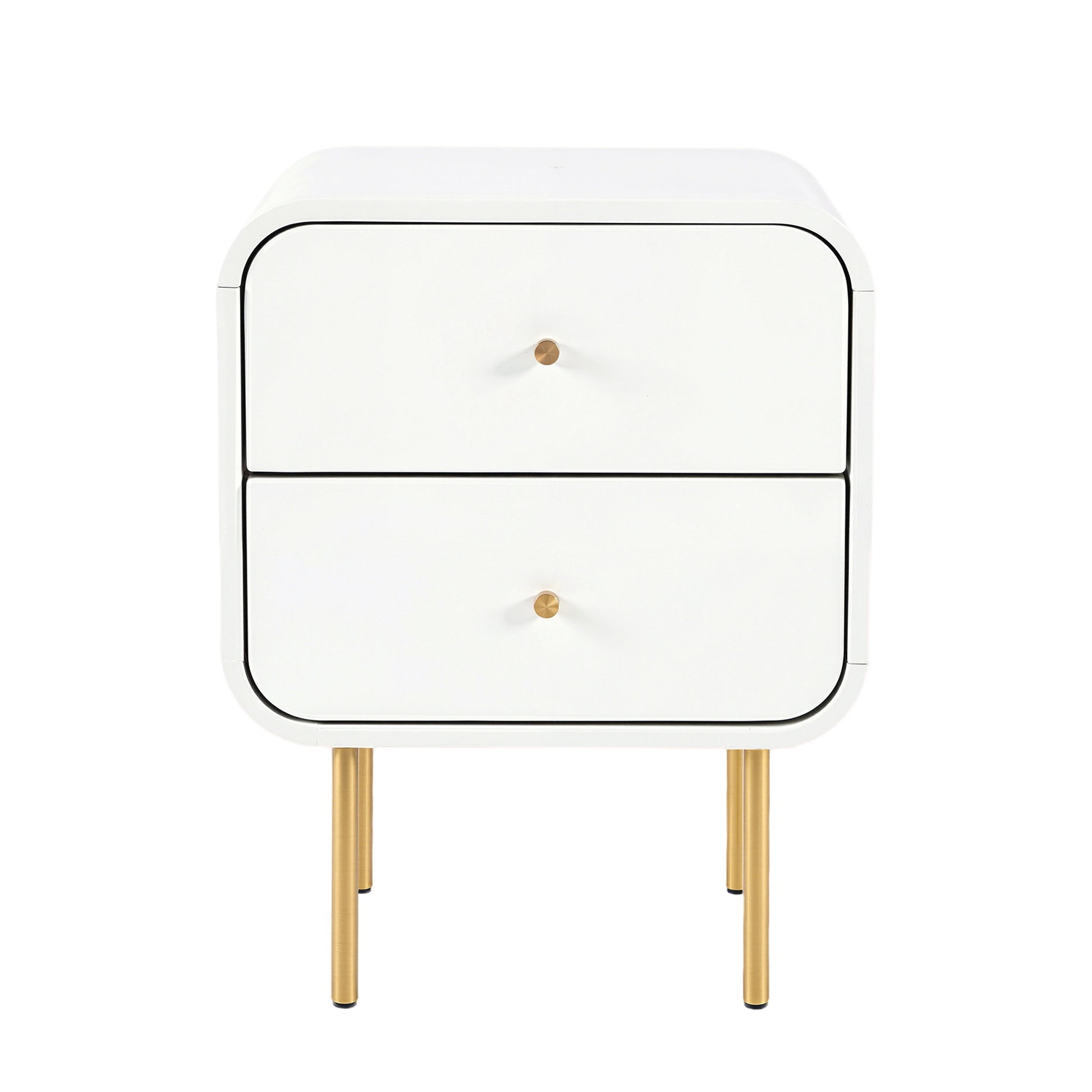 Bedside Table 2 Drawers White Nightstand | HomeAndLiving