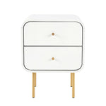 Bedside Table 2 Drawers White Nightstand | HomeAndLiving
