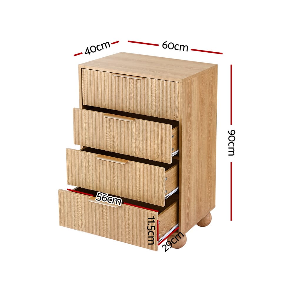 Tallboy Dresser Pine Storage 60x40x90cm