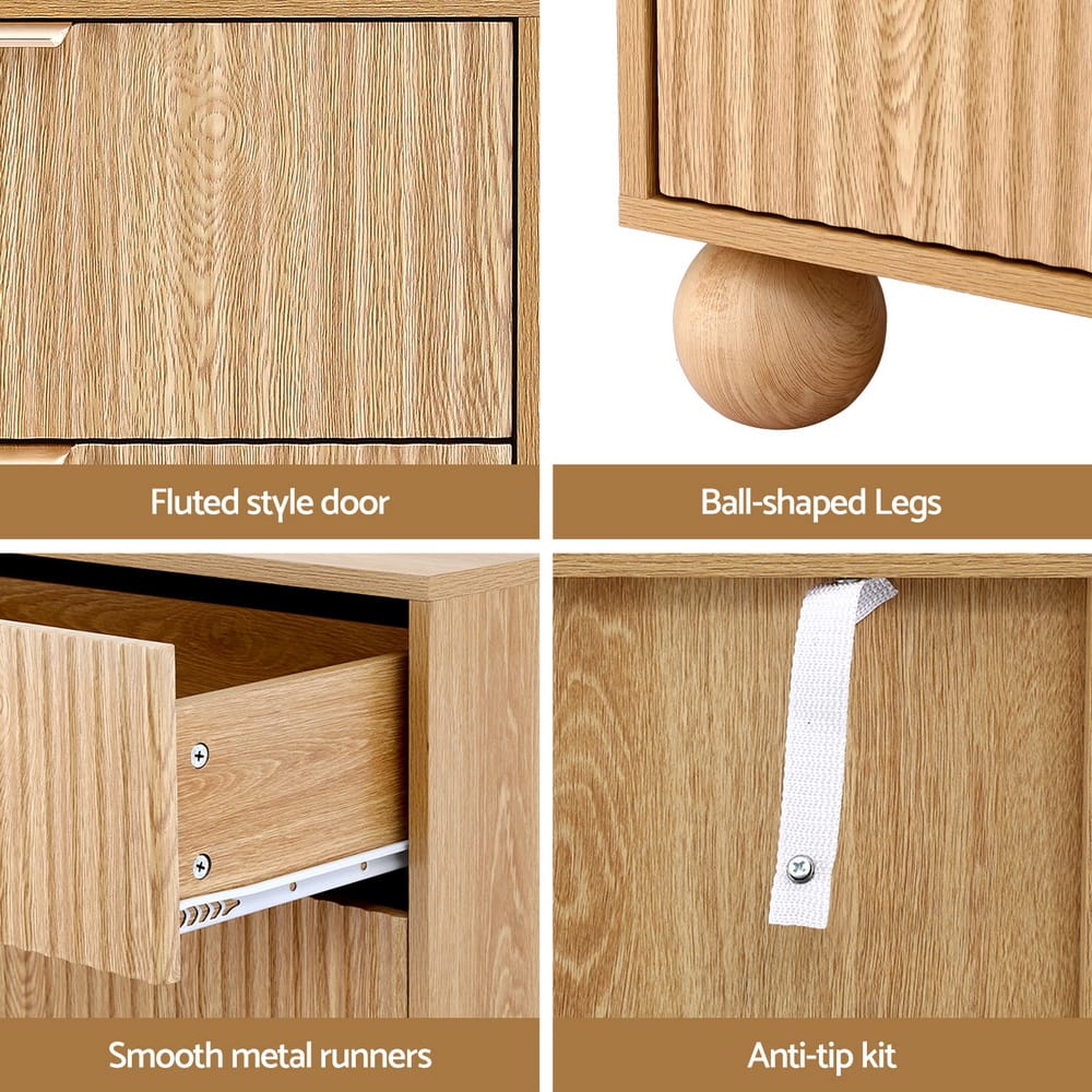 Tallboy Dresser Pine Storage 60x40x90cm