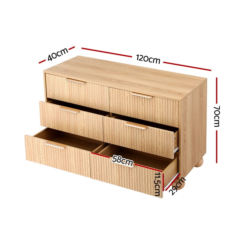 Tallboy Dresser Pine Storage 120x40x70cm