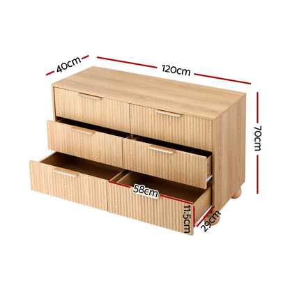 Tallboy Dresser Pine Storage 120x40x70cm
