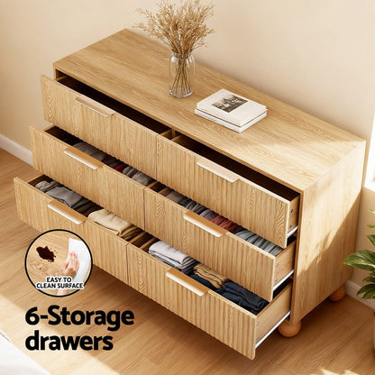 Tallboy Dresser Pine Storage 120x40x70cm