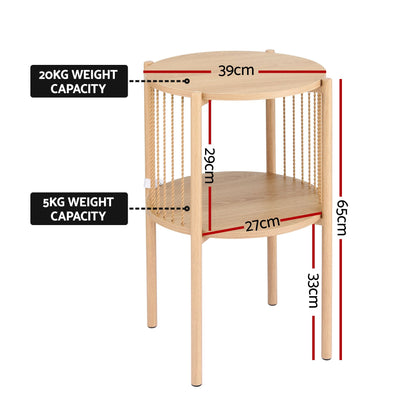 Round End Tables Set of 2 Two-Tier Boho | HomeAndLiving