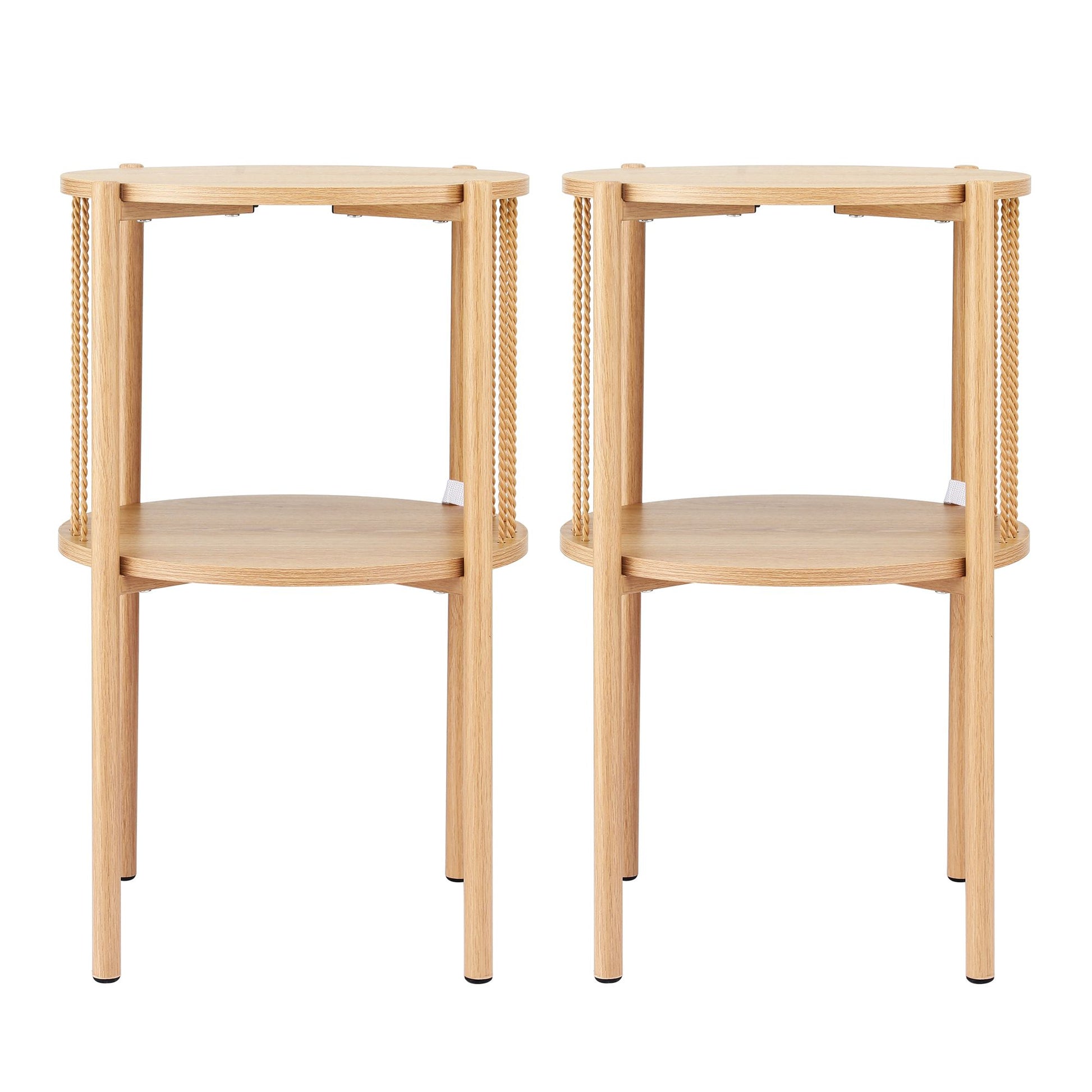 Round End Tables Set of 2 Two-Tier Boho | HomeAndLiving