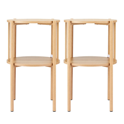 Round End Tables Set of 2 Two-Tier Boho | HomeAndLiving