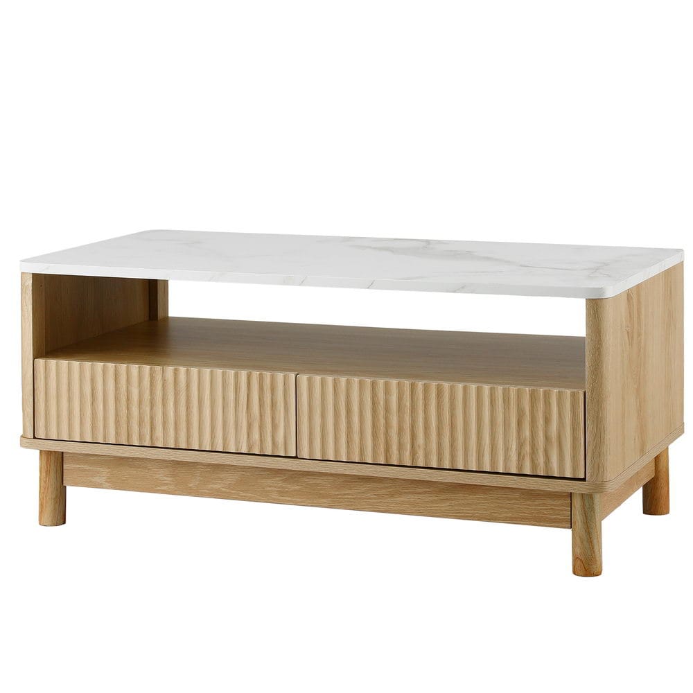 Marble Coffee Table Drawer 90x45x40cm