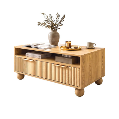 Coffee Table With Storage Drawers 90x45x45cm