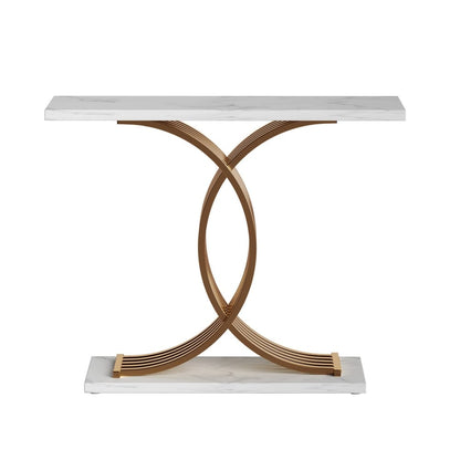 Console Table Marble White Gold 100x30x81cm