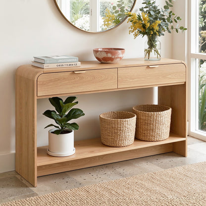 Pine Console Table 120cm Hallway Storage Drawers | HomeAndLiving