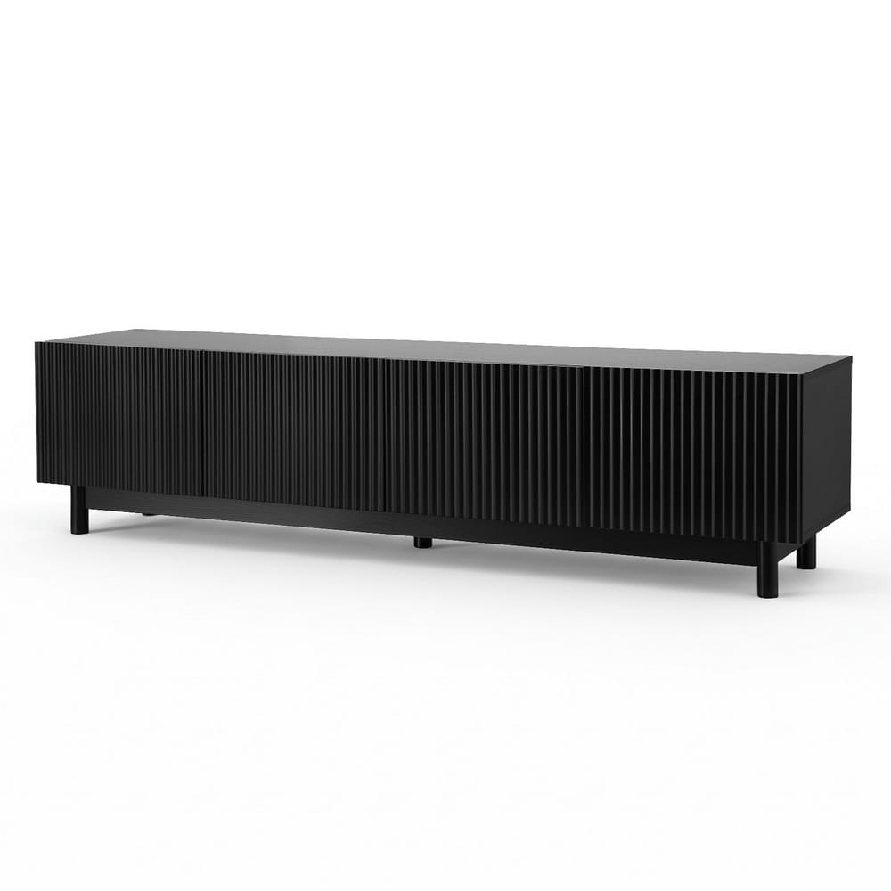 Black Tv Unit Storage Cabinet 180x40x45cm