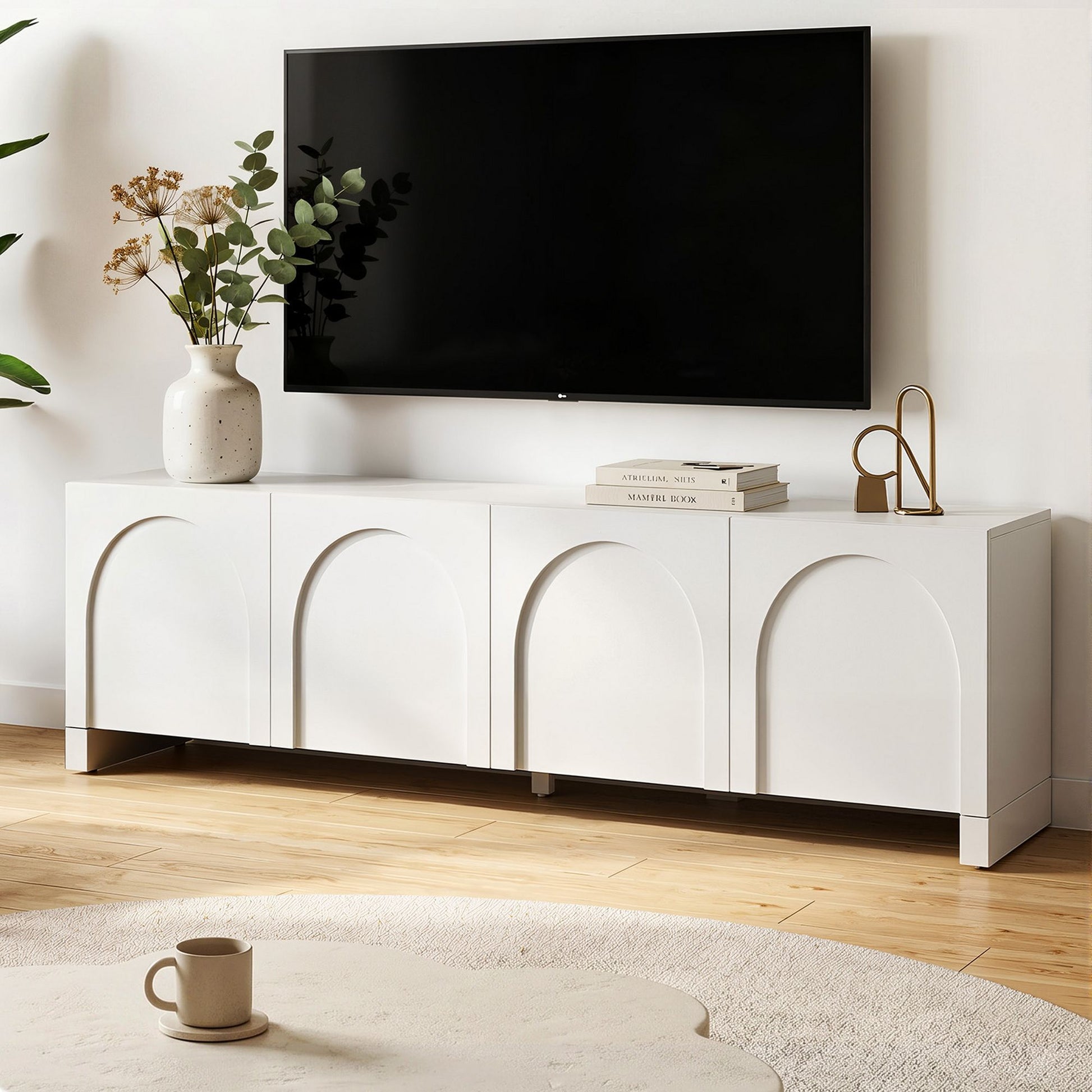 180cm TV Entertainment Unit White Cabinet | HomeAndLiving - 3